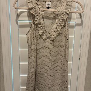 CAbi Polka Dot Ruffle Blouse